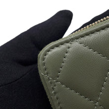 Load image into Gallery viewer, CHANEL Matelasse Classic Zip Coin Purse KhakiAP0216 Lambskin
