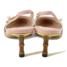 Load image into Gallery viewer, GUCCI Bamboo Heel Pumps Pink Leather Faux Pearl Size 34 1/2

