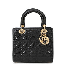 Load image into Gallery viewer, Dior Lady Dior BlackVRB44550 Patent Leather Size Medium

