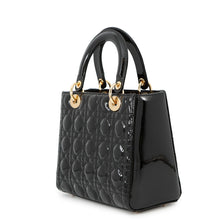 Load image into Gallery viewer, Dior Lady Dior BlackVRB44550 Patent Leather Size Medium
