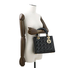 Load image into Gallery viewer, Dior Lady Dior BlackVRB44550 Patent Leather Size Medium
