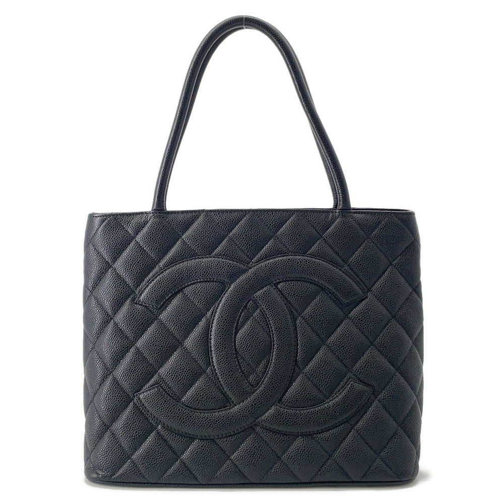 CHANEL Medallion Tote BlackA01804 Caviar Leather
