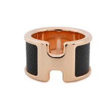 将图像加载到图库查看器中，HERMES Orump Ring Size GM/S Black Veau Madame Metal
