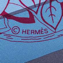 将图像加载到图库查看器中，HERMES Carre JUNGLE LOVE RAINBOW Size 90 Blue/Rose/Grease003369S Silk100%
