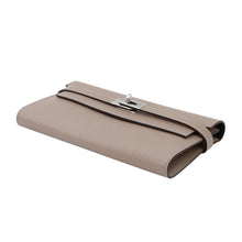 Load image into Gallery viewer, HERMES Kelly Wallet Long Verso Gris Asphalt/Blue Indigo Epsom
