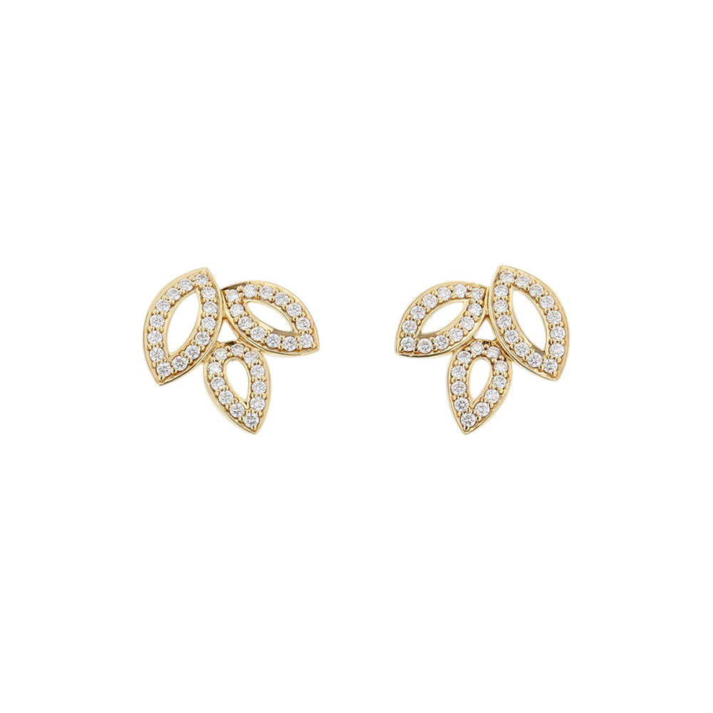 HARRY WINSTON Lily Cluster Mini Ear Studded Size MiniEADYPO1MLC 18K Yellow Gold