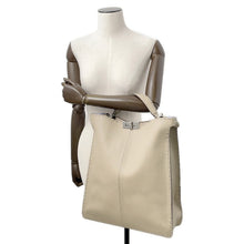 Load image into Gallery viewer, FENDI Peekaboo I See You 2-Way Tote Bag Beige7VA528 Leather
