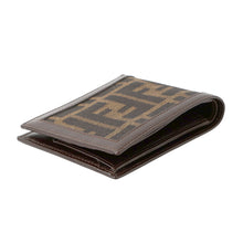 将图像加载到图库查看器中，FENDI Zucca Pattern Bifold Wallet Brown Canvas/Leather
