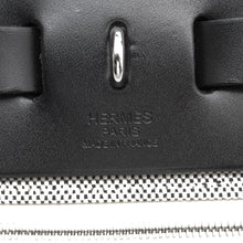 将图像加载到图库查看器中，HERMES Herbag Zip Pegasus Pop Black/Blue Indigo/Ecru Toile H Vache Hunter Leather Size PM/31
