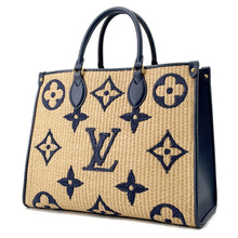 将图像加载到图库查看器中，LOUIS VUITTON Onthego BlueM57723 Monogram・Raffia Size MM

