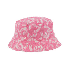 Load image into Gallery viewer, CHANEL CC Logo Tweed Bucket Hat Size M PinkAA9768 Nylon70% Silk18% Cotton12%
