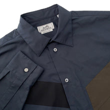 Load image into Gallery viewer, HERMES Jockey Boxy Shirt Size 39 Ardoise Cotton100%

