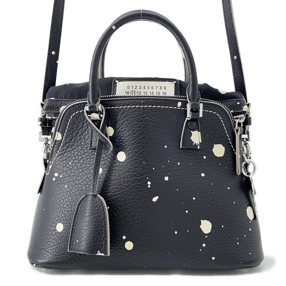Maison Margiela Maison Margiela 5AC Paint Design 2-Way Handbag Black/WhiteS56WG0082 Leather Size Mini