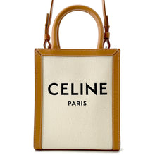 将图像加载到图库查看器中，CELINE Vertical Cabas Natural/Tan193302 Canvas Leather Size Mini
