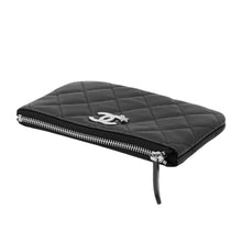 将图像加载到图库查看器中，CHANEL Matelasse Star CC Logo Zip Pouch Coin Purse BlackAP4811 Soft Caviar Leather/Rhinestone
