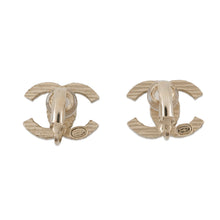 Load image into Gallery viewer, CHANEL CC Logo Earring Gold/Blue Metal

