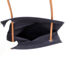 Load image into Gallery viewer, HERMES Sac Aline Blue Indigo/Gold Toile Chevrons Barenia Leather Size MM
