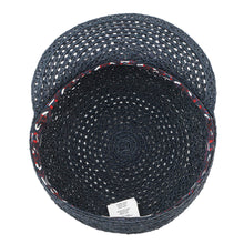 Load image into Gallery viewer, HERMES Cap Garate Serie Button Size 58 Navy Raffia100%
