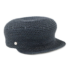 Load image into Gallery viewer, HERMES Cap Garate Serie Button Size 58 Navy Raffia100%
