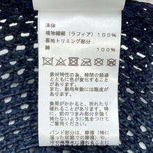 Load image into Gallery viewer, HERMES Cap Garate Serie Button Size 58 Navy Raffia100%
