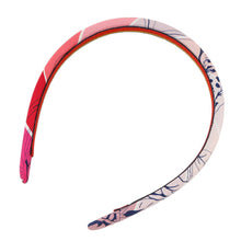 将图像加载到图库查看器中，HERMES ELSA Jungle Love Hairband Pink Silk100%
