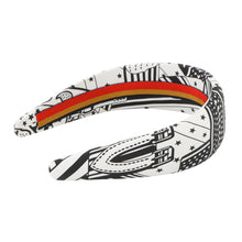 Load image into Gallery viewer, HERMES Zig Zag Hairband White/Black Silk 100%
