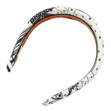 将图像加载到图库查看器中，HERMES Zig Zag Hairband White/Black Silk 100%
