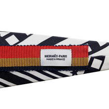 Load image into Gallery viewer, HERMES Zig Zag Hairband White/Black Silk 100%
