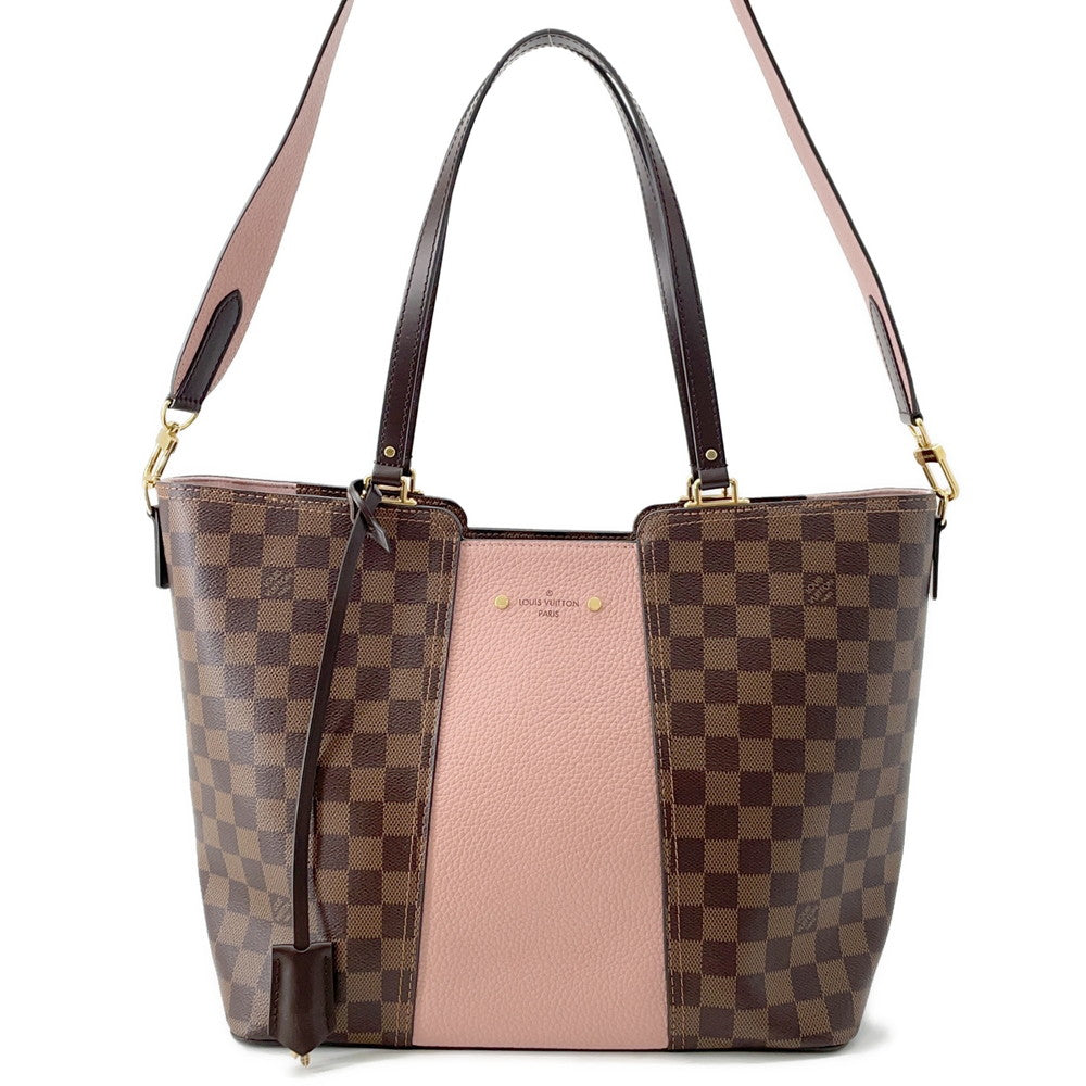LOUIS VUITTON Jersy Brown/PinkN44041 Damier Ebene Canvas Taurillon Leatherー