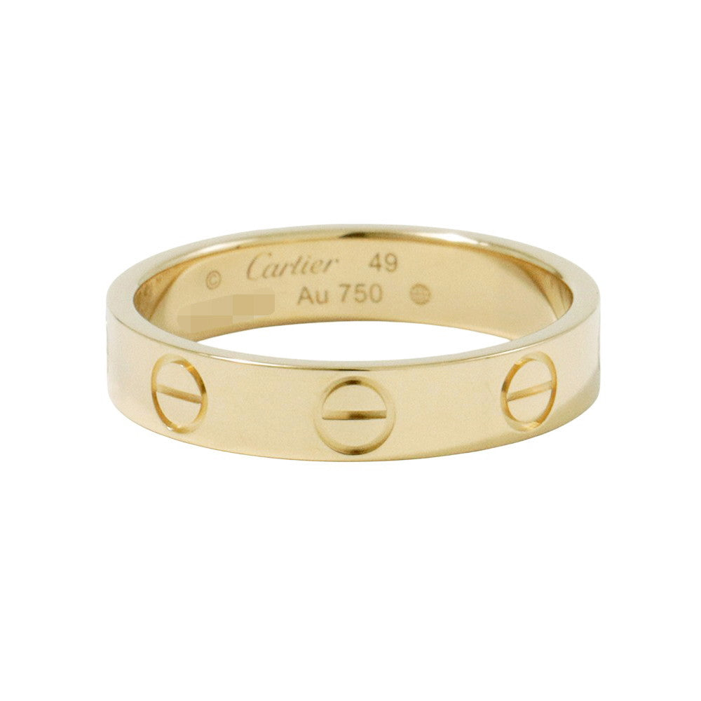CARTIER Mini love ring Size 49/#9 Small 18K Yellow Gold