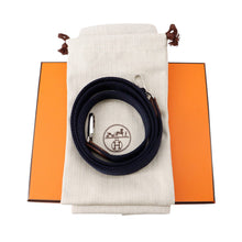 将图像加载到图库查看器中，HERMES Evelyne Amazon Long Etoupe/Blue Indigo Taurillon Clemence Size TPM
