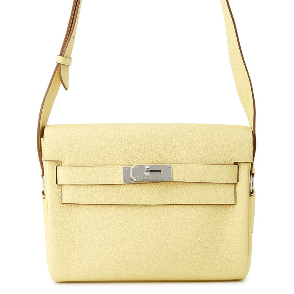 HERMES ★Kelly Messenger Jaune Poussin Togo Leather Size PM