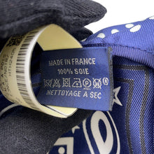 Load image into Gallery viewer, HERMES Carre Bandana Frill Bride de Gala Dot Size 70 Marine Fonce/Black Silk100%
