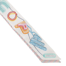 Load image into Gallery viewer, HERMES Twilly Chevaloscope Pointier White/Rose/VertH853954S Silk100%
