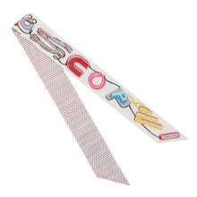Load image into Gallery viewer, HERMES Twilly Chevaloscope Pointier White/Rose/VertH853954S Silk100%
