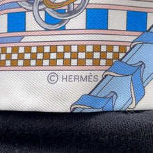 Load image into Gallery viewer, HERMES Twilly Brides et Gris-Gris Blue Jean/White/MulticolorH062849S Silk100%
