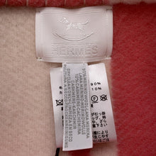 将图像加载到图库查看器中，HERMES Plaid Avalon Blanket Rose・Errell/White Merino Wool 90% Cashmere10%
