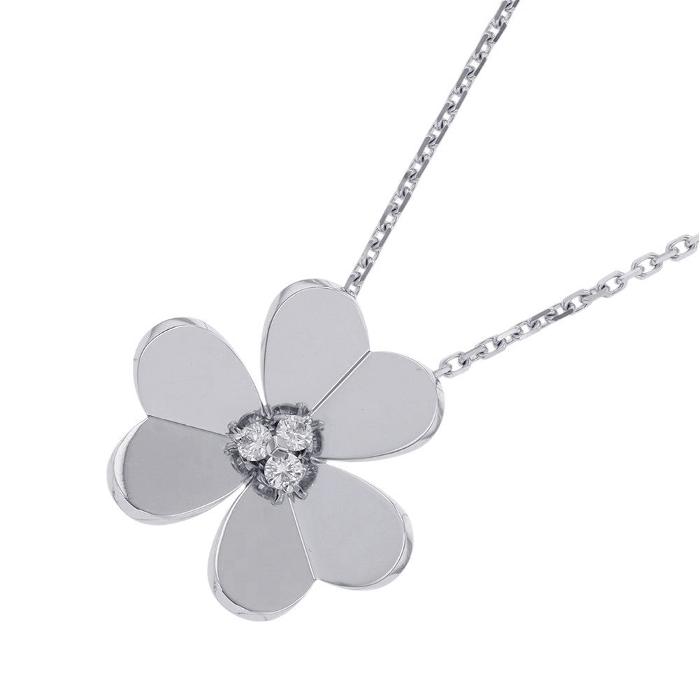 Van Cleef & Arpels Frivole Pendant Size LargeVCARD25300 18K White Gold