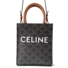 将图像加载到图库查看器中，CELINE Triomphe Vertical Cabas Tan194372 PVC Leather Size Mini
