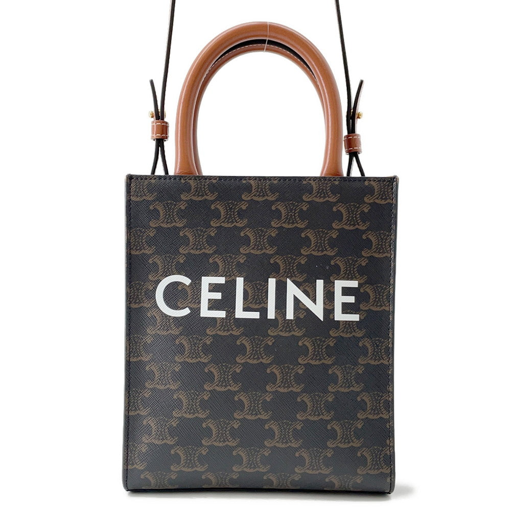 CELINE Triomphe Vertical Cabas Tan194372 PVC Leather Size Mini