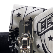 将图像加载到图库查看器中，HERMES Barrette Grenelle Zig Zag Size PM Black/White Silk
