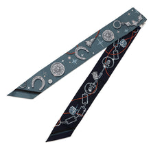 将图像加载到图库查看器中，HERMES Twilly C&#39;est la Fete Ardoise Clair/Rose Pale/Blue Marine Silk100%
