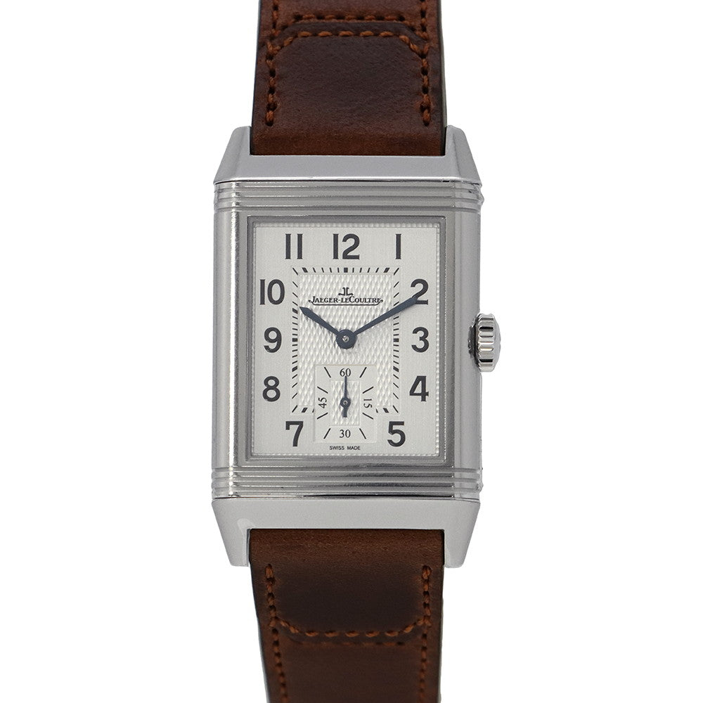 JAEGER-LE COULTRE Reverso Classic Large Small Seconds H45.6mmxW27.4mm Stainless Steel Leather Silver DialQ3858522