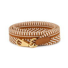 Load image into Gallery viewer, HERMES ★Bandouliere Sangle Cavall Gold/Ecru Canvas Swift Leather
