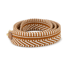 Load image into Gallery viewer, HERMES ★Bandouliere Sangle Cavall Gold/Ecru Canvas Swift Leather
