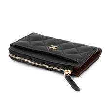 将图像加载到图库查看器中，CHANEL Matelasse Fragment Card Case BlackAP3179 Caviar Leather
