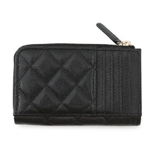 将图像加载到图库查看器中，CHANEL Matelasse Fragment Card Case BlackAP3179 Caviar Leather
