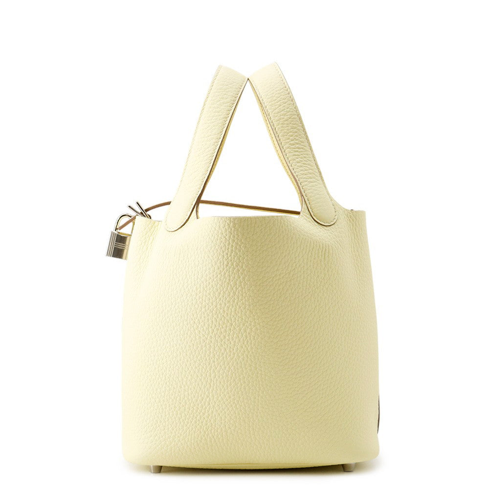 HERMES Picotin Lock Jaune Milton Taurillon Clemence Size PM