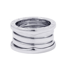 将图像加载到图库查看器中，BVLGARI B.zero 1 Ring 4 Bands Size 49/#9 18K White Gold
