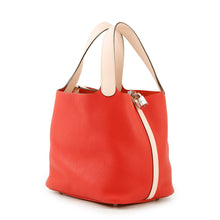 Load image into Gallery viewer, HERMES Picotin Lock Touch Rouge Tomate/Rose Eglantine Taurillon Clemence Swift Leather Size MM
